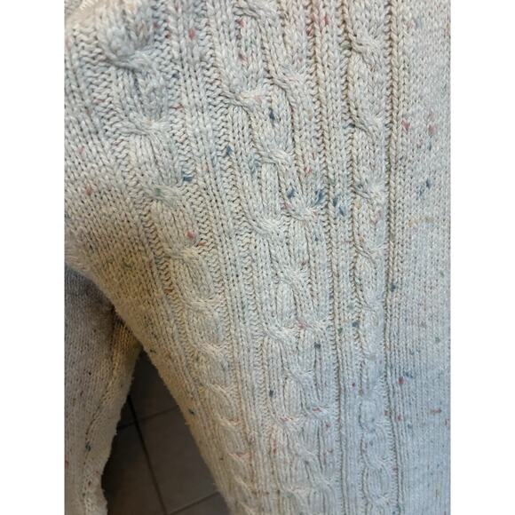 VTG 80s IZOD Cable Knit Shawl Collar Cardigan Grandpa Chunky Fisherman Sweater M - Picture 11 of 16